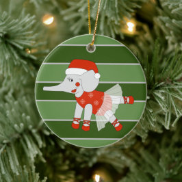 バレリーナ エレファント スノーフレーク クリスマス スペシャル セラミックオーナメント