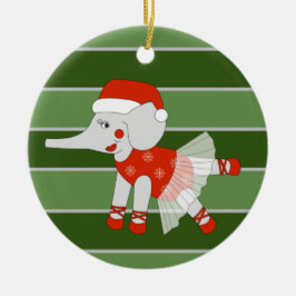 バレリーナ エレファント スノーフレーク クリスマス スペシャル セラミックオーナメント
