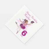 バレリーナ・ガールズ6th誕生日ナプキンと名付けられた スタンダードランチョンナプキン (角)