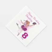 バレリーナ・ガールズ8th birthday napkinsと名付けられた スタンダードランチョンナプキン (角)