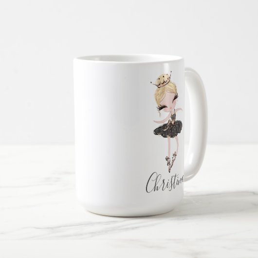 バレリーナ·ガール·ネパーソナライズされたーム·バレエギフト·アイディア コーヒーマグカップ (正面右)