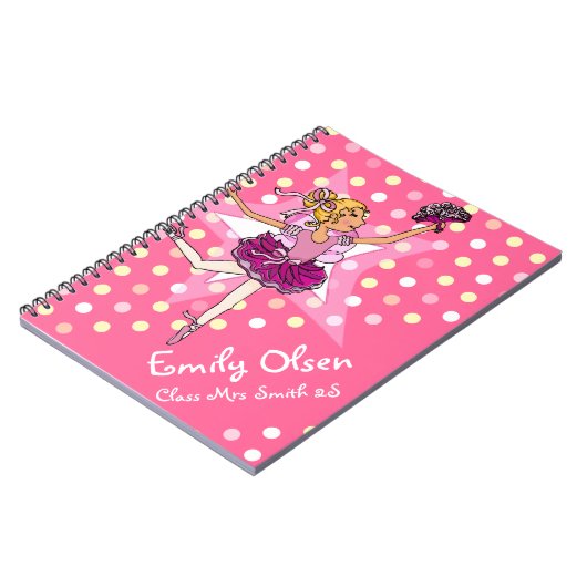 バレリーナ・ガール・ピンクという名前の子供たち ノートブック (左側)