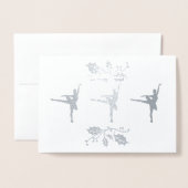 バレリーナ・クリスマス 箔カード (封筒付き正面)