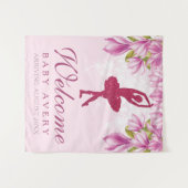 バレリーナ グリッター ウェルカムベイビー ベビーシャワー タペストリー (正面(横))