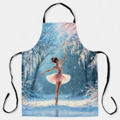 バレリーナ・スノーダンス・ウィンター・美しい・アート エプロン (正面)