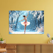 バレリーナ・スノーダンス・ウィンター・美しい・アート キャンバスプリント (インサイチュ (リビング))