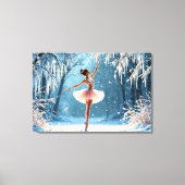 バレリーナ・スノーダンス・ウィンター・美しい・アート キャンバスプリント (正面)