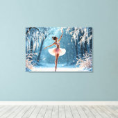 バレリーナ・スノーダンス・ウィンター・美しい・アート キャンバスプリント (インサイチュ (ウッドフロア))