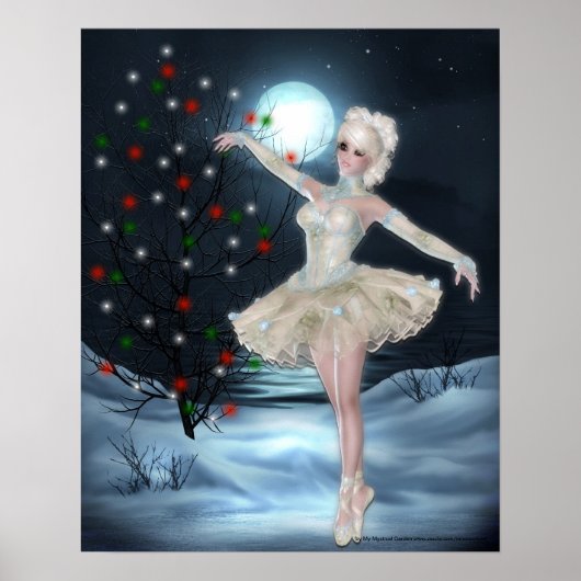 バレリーナ・ダンサーガール::クリスマス・ファンタジー・ポスター ポスター (正面)