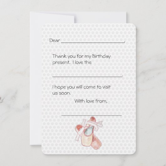 バレリーナ ダンサー お礼 キッズ ノート (正面)