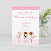 バレリーナ ダンサー 誕生日 招待状 (スタンド正面)