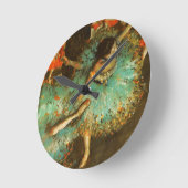 バレリーナ・ダンス・グリーン・ダンサー・デガス・バレエ ラウンド壁時計 (傾斜)