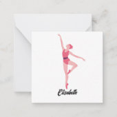 バレリーナ ダンス ノート カード - パーソナライズド バレエ (正面)