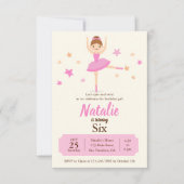 バレリーナ ダンス バースデー 招待状 (正面)