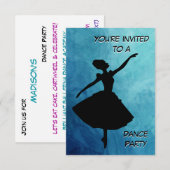 バレリーナ ダンス パーティー ご招待 招待状 (正面/裏面)