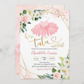 バレリーナ チュチュ ベビーシャワー 招待状 (正面/裏面)