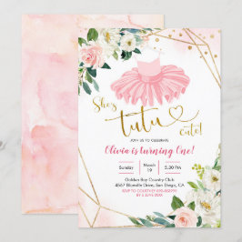 バレリーナ チュチュ 可愛い ファースト バースデー 招待状