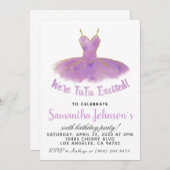 バレリーナ チュチュ 誕生日招待状 招待状 (正面/裏面)