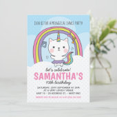 バレリーナ ティカティコーン 猫 ユニコーン パーティー 招待状 (スタンド正面)