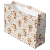 バレリーナ・テディがピンクのタトゥスと蝶をクマ ラージペーパーバッグ (裏面アングル)