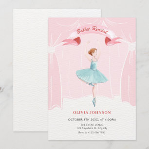 バレリーナ・バレエの発表会 招待状