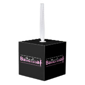 バレリーナ – バレエダンサーArch Minimalist Art キューブオーナメント (裏面アングル)