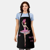 バレリーナ・バレエ・ダンサーとハンドファンapr エプロン (着用した状態)