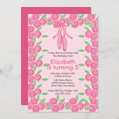 バレリーナ バレエ ダンス 誕生日 招待状 (正面/裏面)