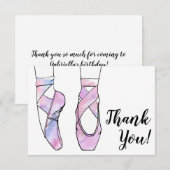 バレリーナ バレエ 誕生日 サンキューカード (正面/裏面)