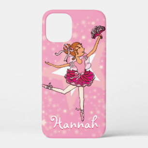 バレリーナ・ピンクのダンサーが女の子の名前をスター iPhone 12 MINI ケース