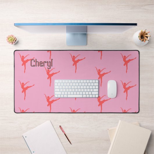 バレリーナ。ピンク.カスタマイズ デスクマット (オフィス1)