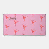 バレリーナ。ピンク.カスタマイズ デスクマット (正面)