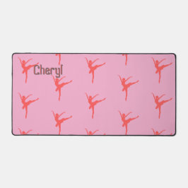 バレリーナ。ピンク.カスタマイズ デスクマット