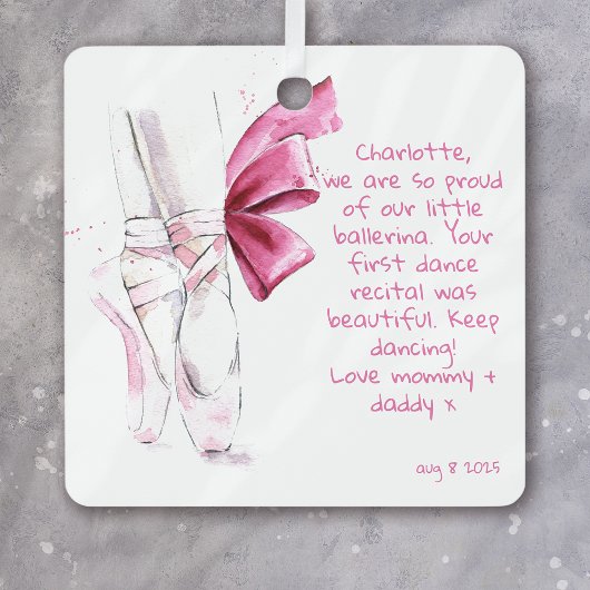 バレリーナ・ファースト・バレエ・リサイタルパーソナライズされた メタルオーナメント