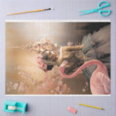 バレリーナ&フラミンゴ童話ファンタジー、デコページ 薄葉紙 (クラフト)