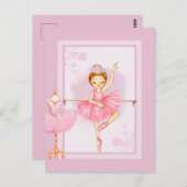 バレリーナ フラワーの招待状 ポストカード (正面/裏面)