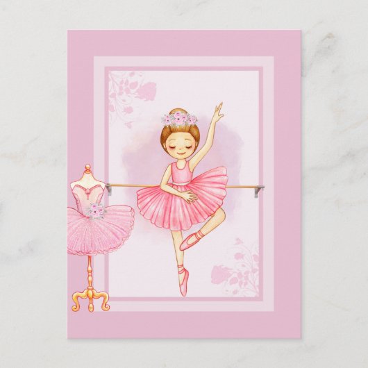 バレリーナ フラワI 招待状 (正面)