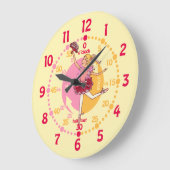 バレリーナ・ブロンド髪の女の子バレエ壁時計 ラージ壁時計 (傾斜)