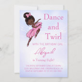 バレリーナ プリティピンク パープル バレエ ダンスパーティー 招待状 (正面)