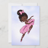 バレリーナ プリティピンク パープル バレエ ダンスパーティー 招待状 (裏面)