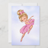 バレリーナ プリティピンク パープル バレエ ダンスパーティー 招待状 (裏面)