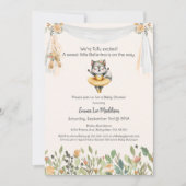 バレリーナ ベイビー ガール シャワー チュチュ エレガント オオカミ 招待状 (正面)