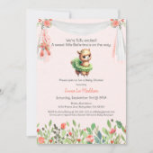 バレリーナ ベイビー ガール シャワー チュチュ ワクワク ラマ 招待状 (正面)