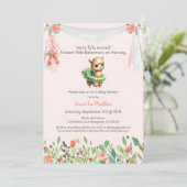 バレリーナ ベイビー ガール シャワー チュチュ ワクワク ラマ 招待状 (スタンド正面)