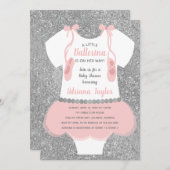 バレリーナ ベビーシャワー 招待状 (正面/裏面)