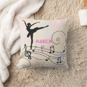 バレリーナ&ミュージックノートWave装飾用クッション クッション (ブランケット)