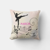 バレリーナ&ミュージックノートWave装飾用クッション クッション (正面)