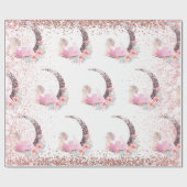 バレリーナ ムーン パステル ピンク グリッター ラッピングペーパー (フラット)