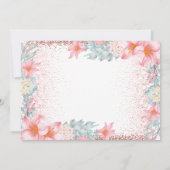 バレリーナ ムーン パステル ピンク グリッター 誕生日 フォト 招待状 (裏面)