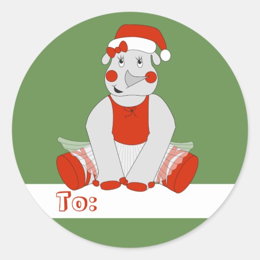 バレリーナ ライノ - クリスマス特別編 ラウンドシール (正面)